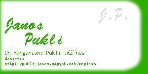 janos pukli business card